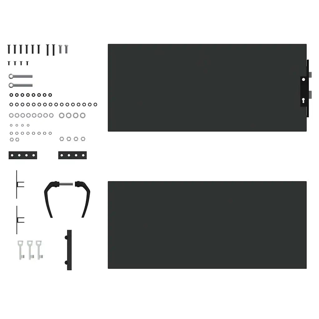 Cancello da giardino con blocco Nero 85 x 100 cm 42015879
