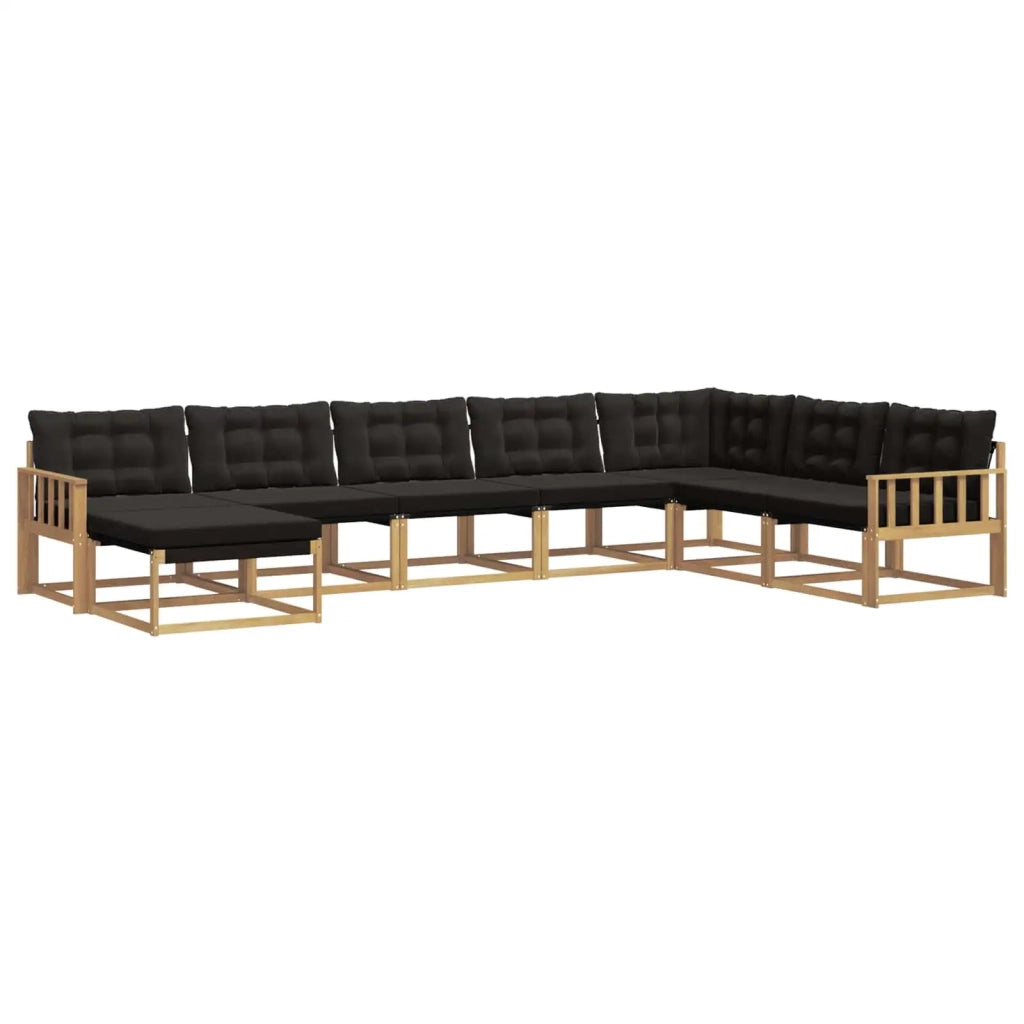 Set di divani da esterno con cuscino 8 pcs Bianco e Nero 3388970