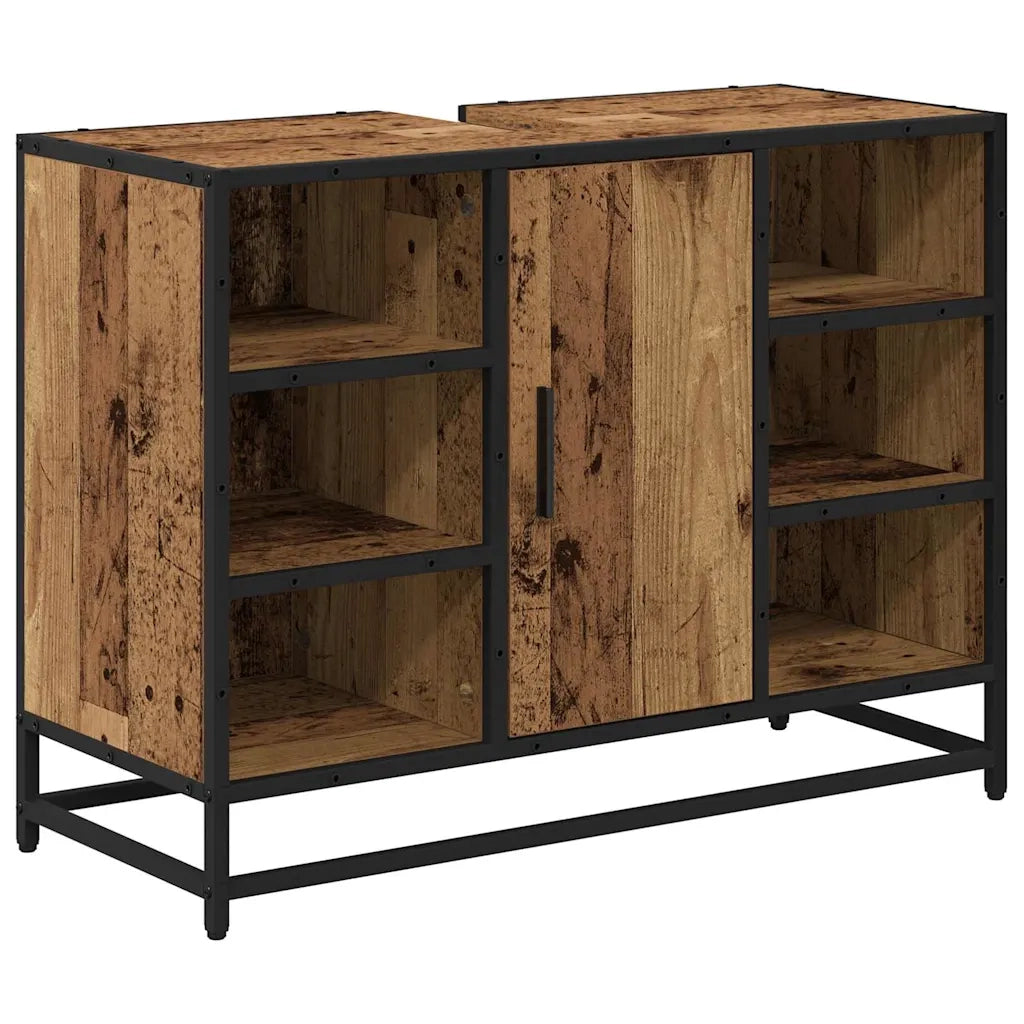 Set di mobili per il bagno con cassetto 3 pcs Legno vecchio
