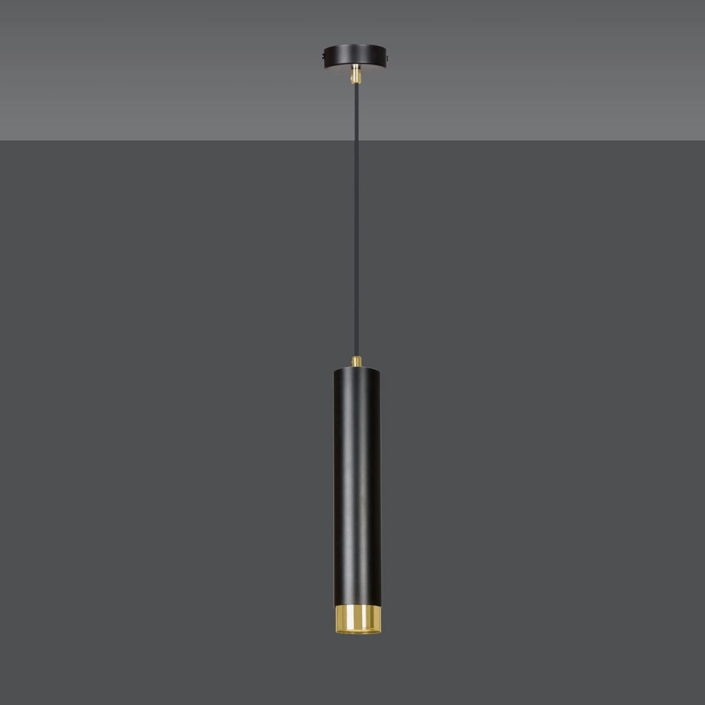 Lampada a sospensione Emibig Kibo nero/oro GU10 Ø8cm