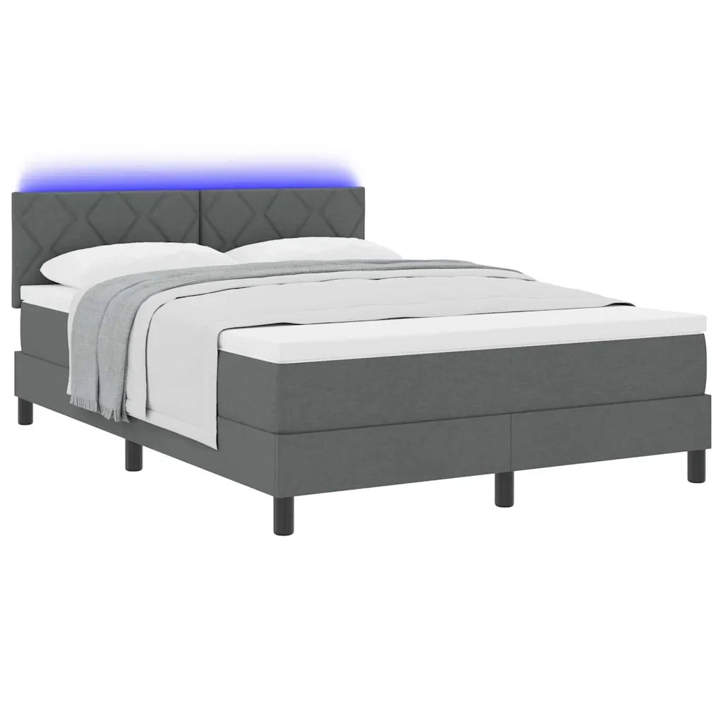 Letto a molle con materasso Grigio scuro 140 x 190 cm Tessuto 3342283