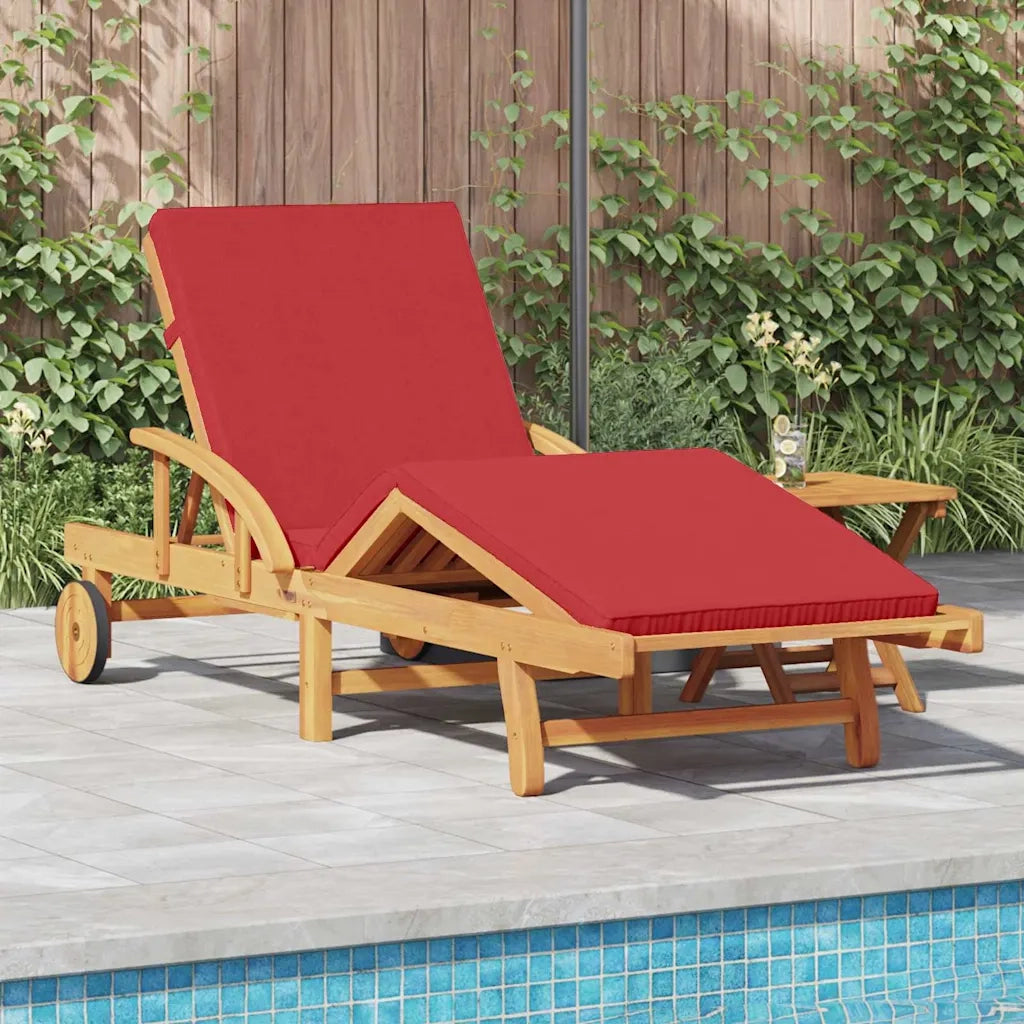 Lettino da sole Rosso 200 x 67 x 84 cm Legno di Acacia Massello 4105531