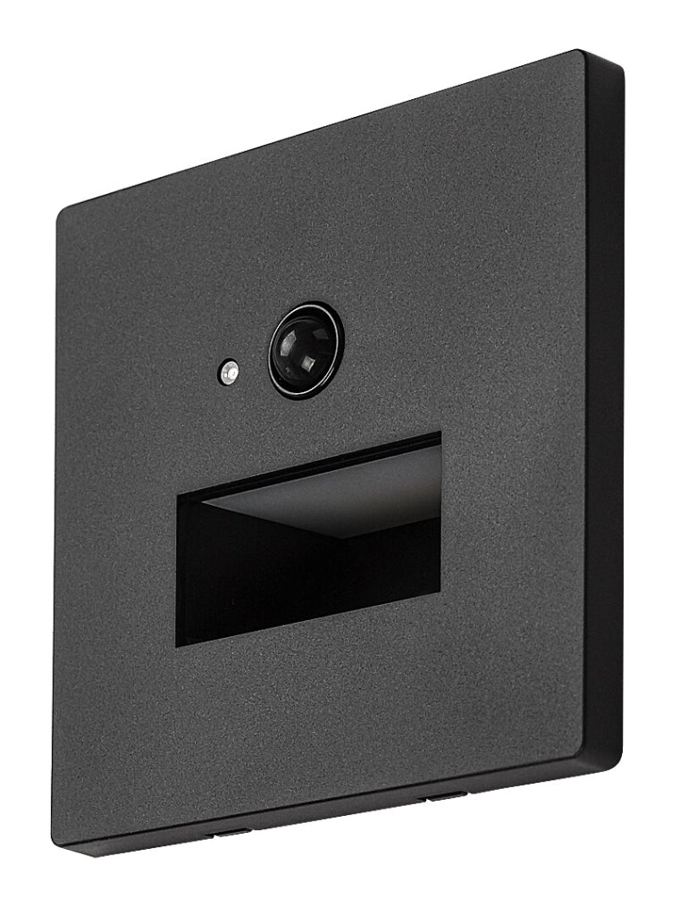 Segnapasso LED incasso Lunca nero quadrato PIR Rabalux