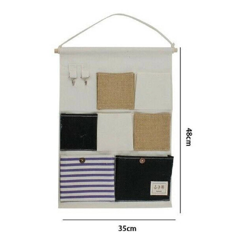 Trade Shop - Porta Oggetti Organizer Appendere 7 Tasche Tessuto Bagno Camera Multiuso 10481 -