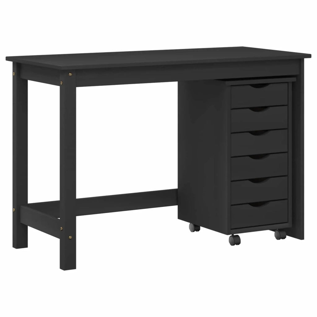 Set scrivania e mobiletto su ruote MOSS 2 pcs Nero 3438788