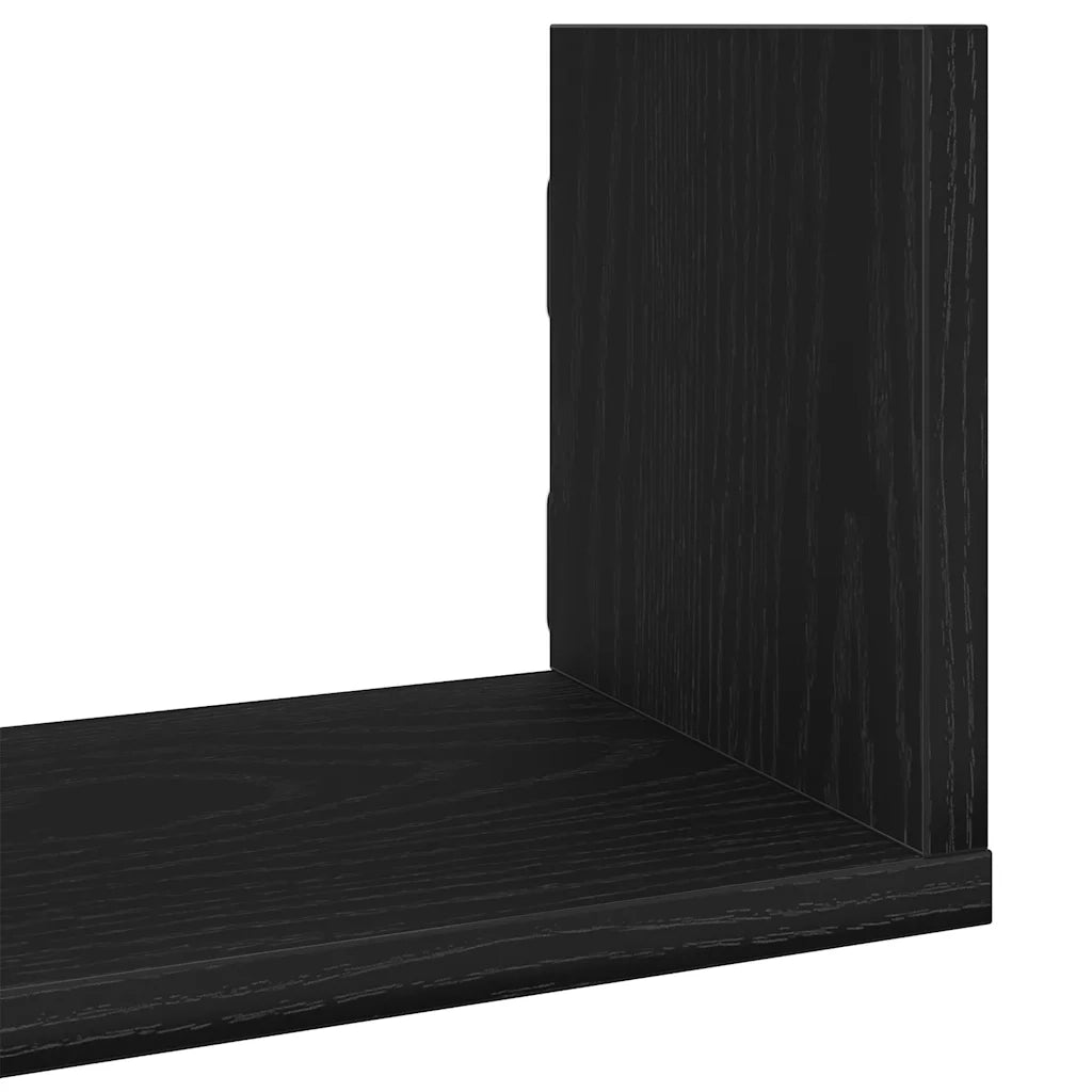 3 pz Mensole a Parete | Scaffale Parete | Ripiano a parete Rovere Nero 80x18x18 cm in Truciolato
