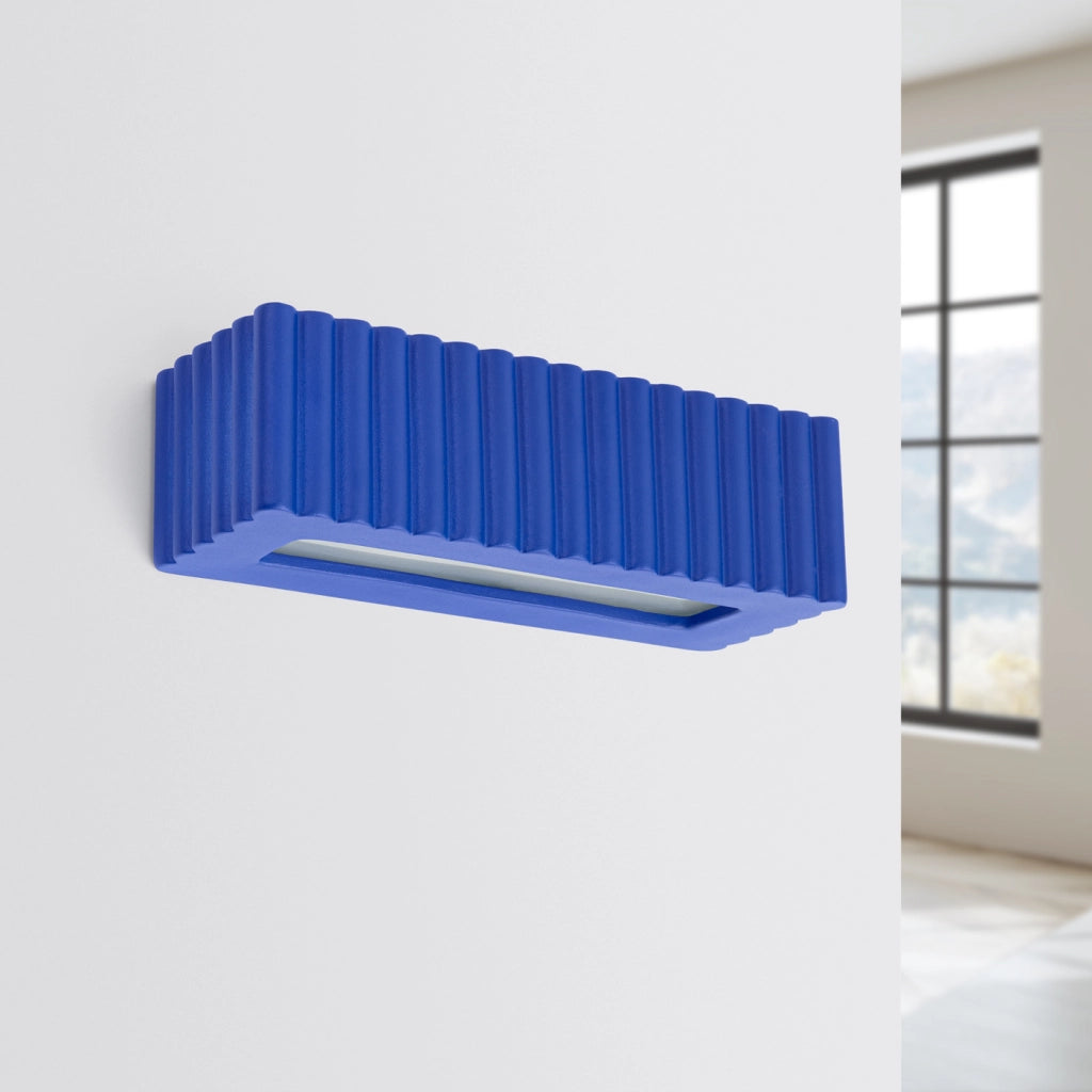 Lampada da parete in ceramica RIGATA ultramarine