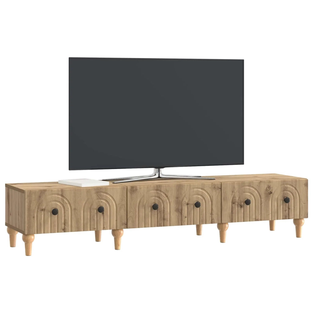 Mobile TV con cassetto-Credenza per TV Rovere Artigianale 147 x 34,5 x 30 cm 859955