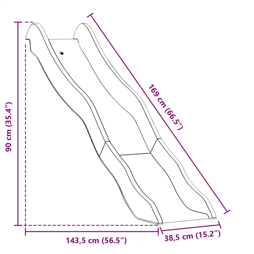 Scivolo per Bambini Blu 174x38 cm in Polipropilene