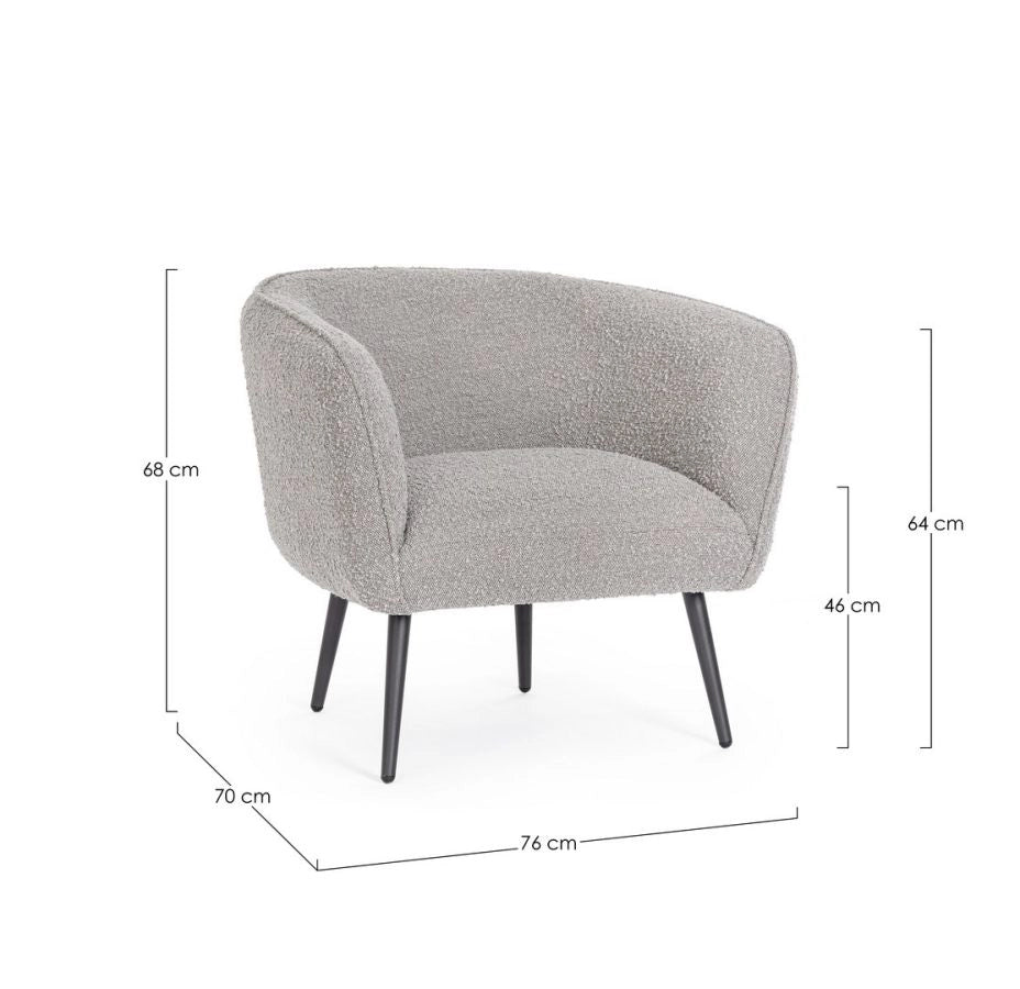 POLTRONA AVRIL GRIGIO BOUCLE'