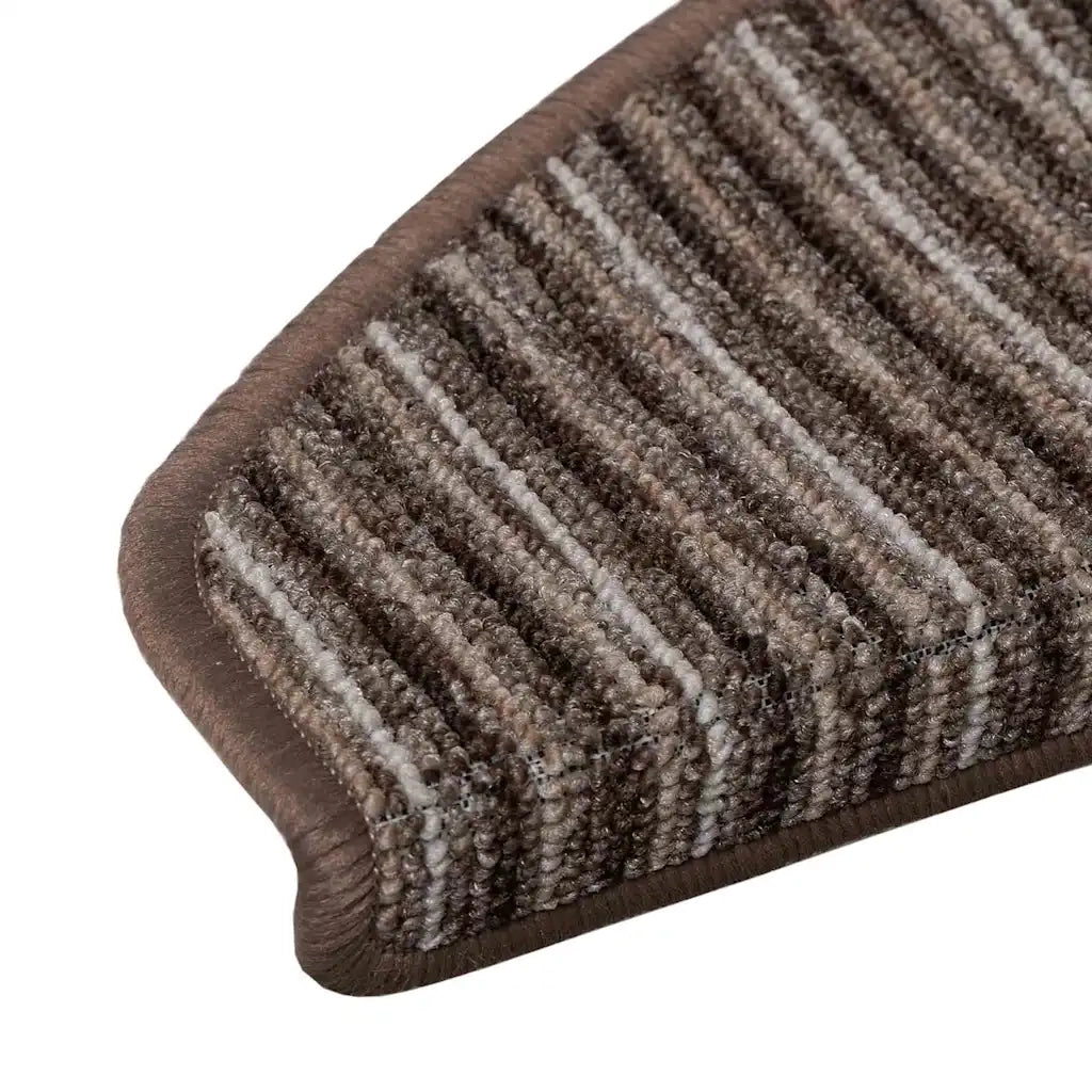 Tappetini per scale autoadesivi 15 pz | Gradini per Scale Marrone 65 x 21 x 4 cm