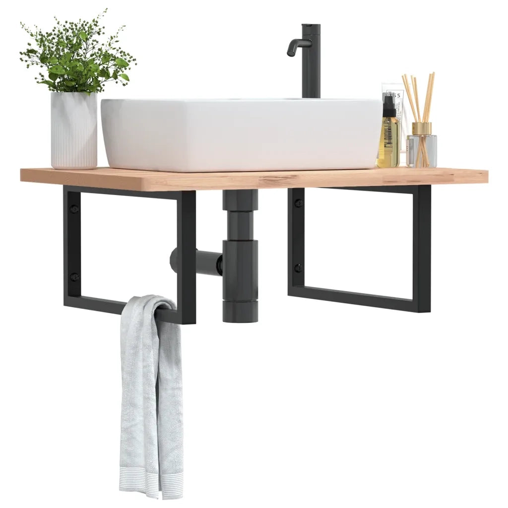 Reggimensole per Lavabo 2 pz Nere Rettangolari in Acciaio CFW7667554