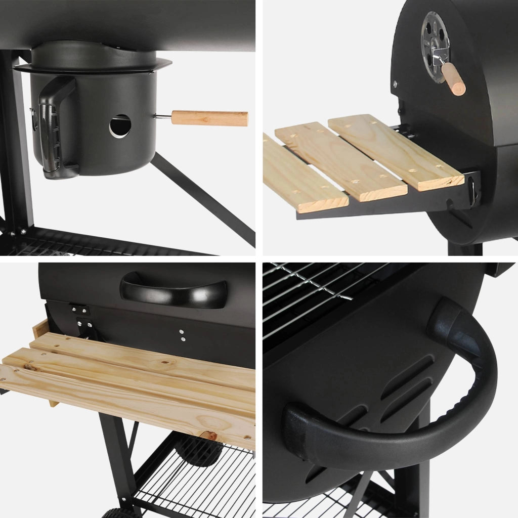 Barbecue a carbonella grill + affumicatore, nero