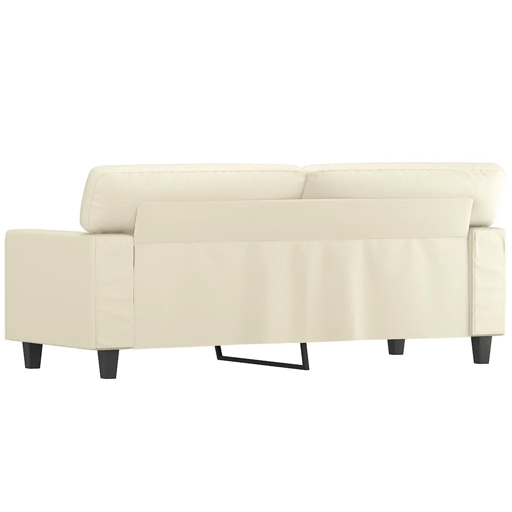 Divano a 2 Posti Crema 140 cm in Similpelle 359418