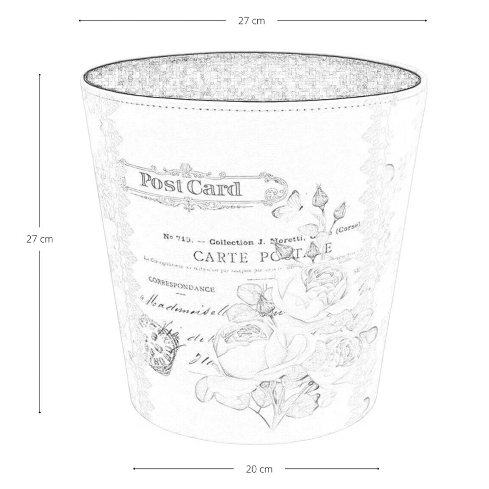 Vaso caspò cestino portapiante in plastica fantasia fiori rosa cm 27 x 20 x h 27
