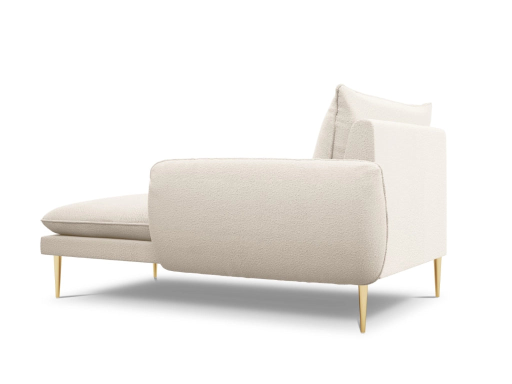 Cosmopolitan Design - Chaise longue destra "Vienna" in bouclé beige 