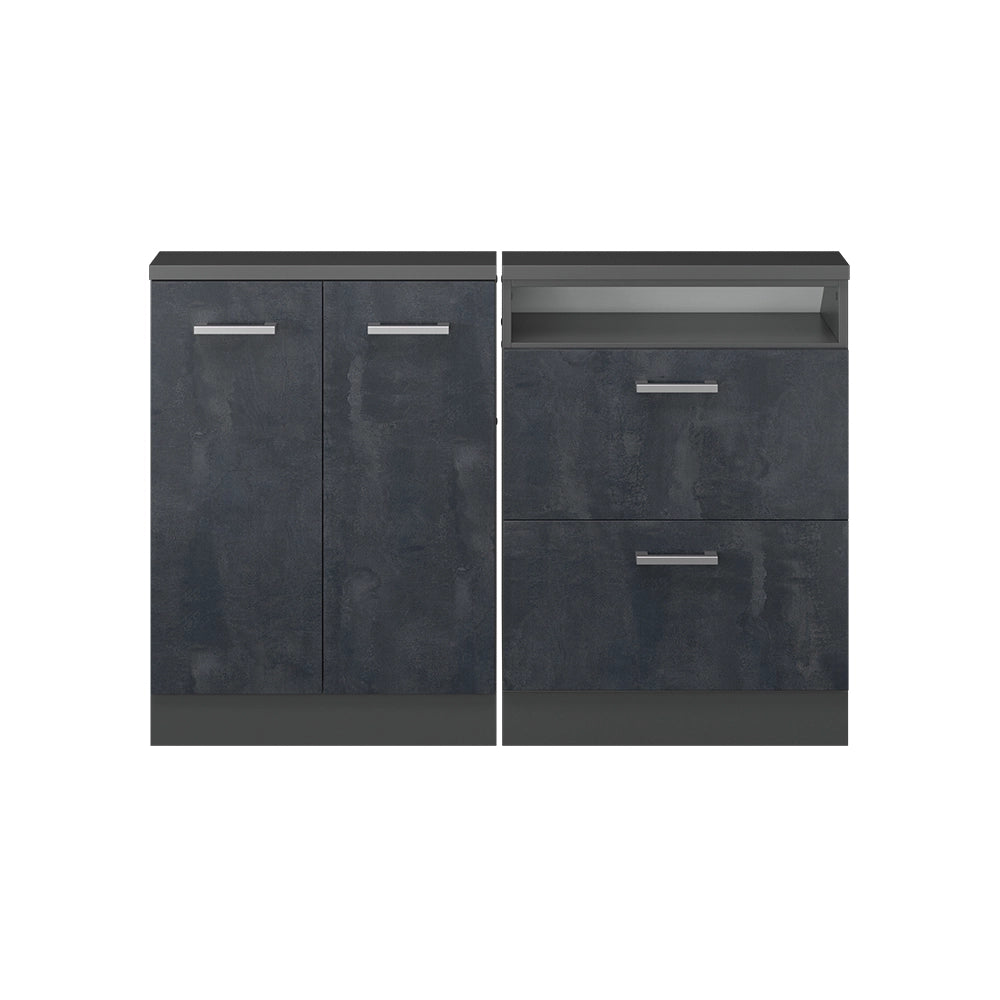 Set di mobili sottotetto Rion Calce nera/Antracite Set di 2 Vicco