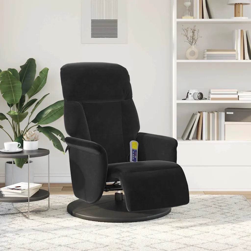 Poltrona Massaggiante Nero 91 x 71 x 105 cm Velluto 42018600