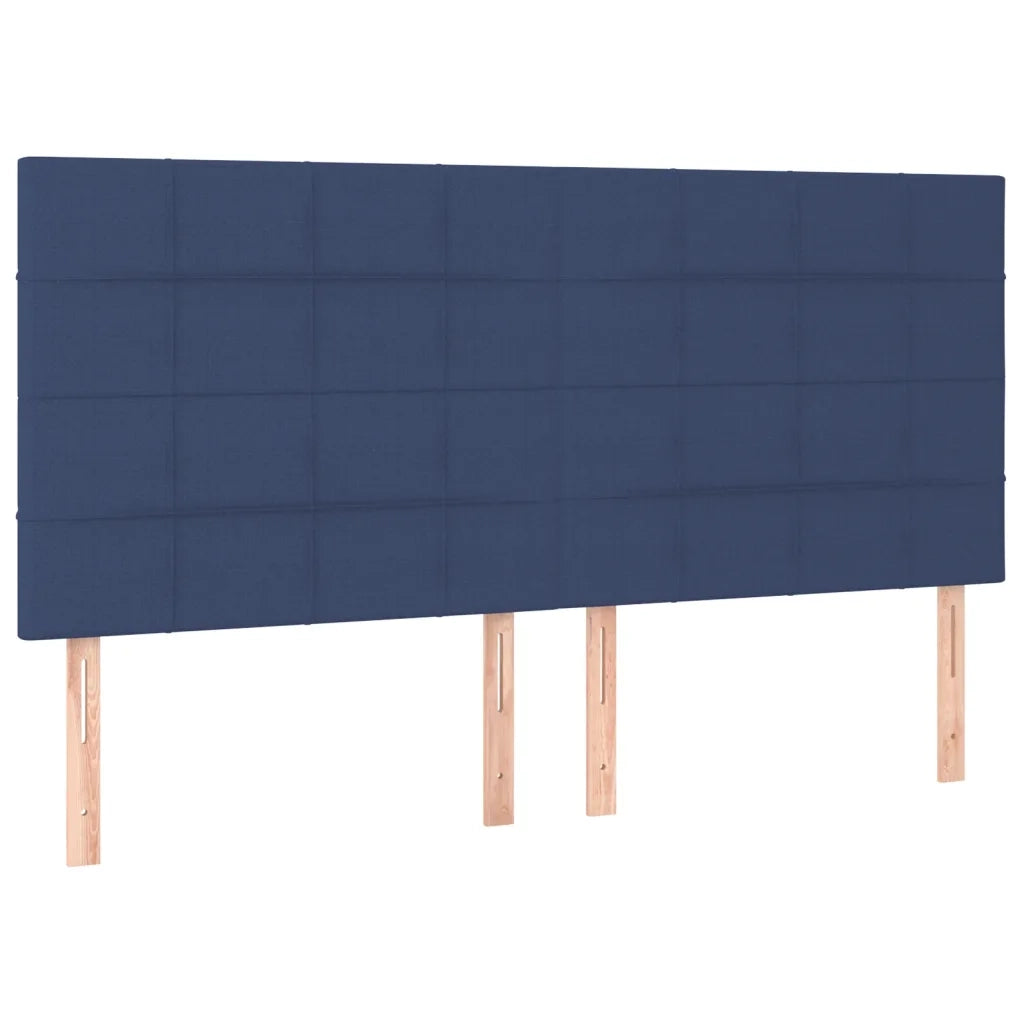 Letto a Molle con Materasso e LED Blu 160x200 cm in Tessuto