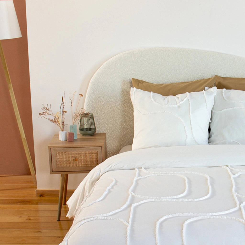 Set biancheria da letto di cotone bianco, 2 posti