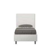 Letto singolo senza rete imbottito 90x210 similpelle bianco Focus