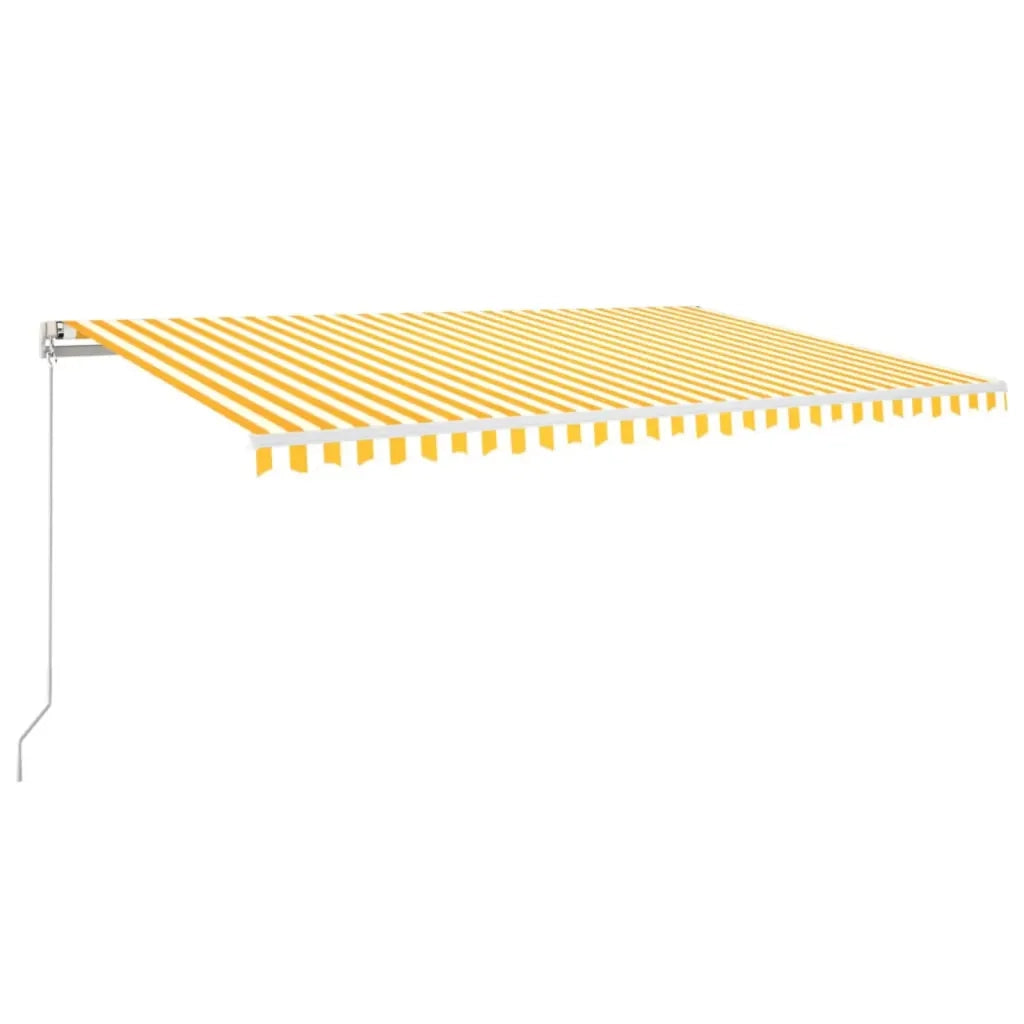 Tenda da Sole Manuale con LED 500x300cm Giallo e Bianco