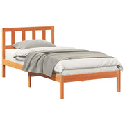 Letto singolo | Letto per adulti | Struttura del letto Marrone cerato 80 x 200 cm Pino massello
