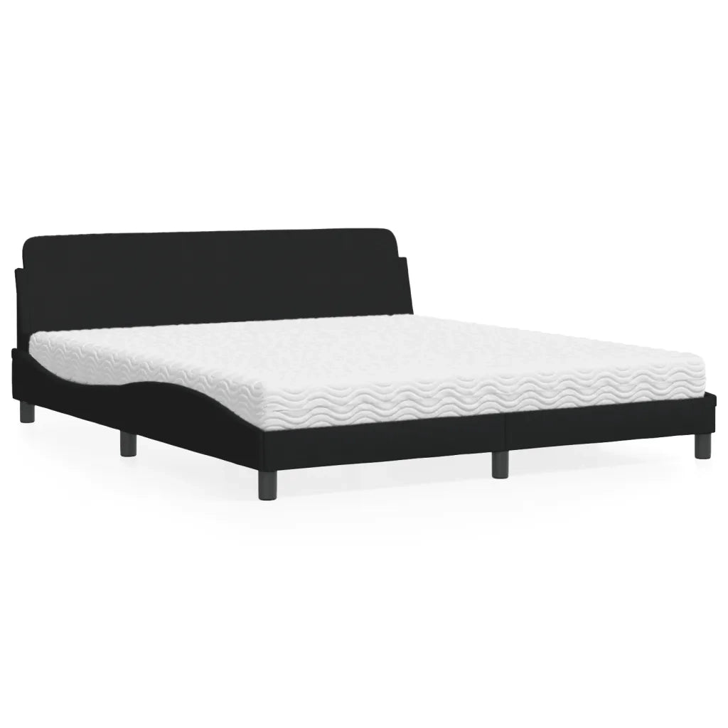 Letto con Materasso Dover Nero 180x200 cm in Tessuto
