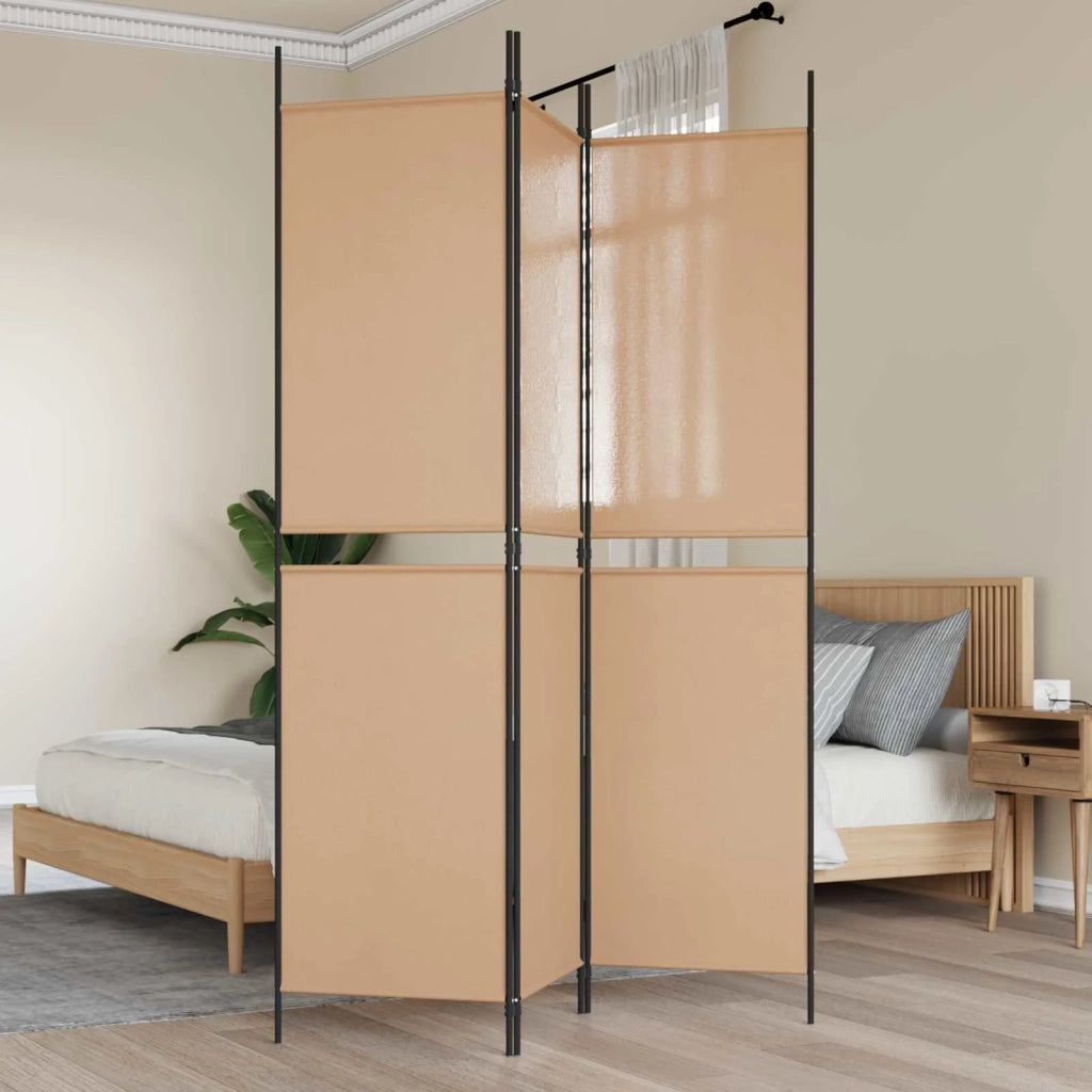 Paravento a 3 pannelli Beige 150 x 200 cm Tessuto 42039219