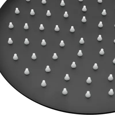 Set doccia nero opaco con braccio 33 cm e soffione tondo 25 cm