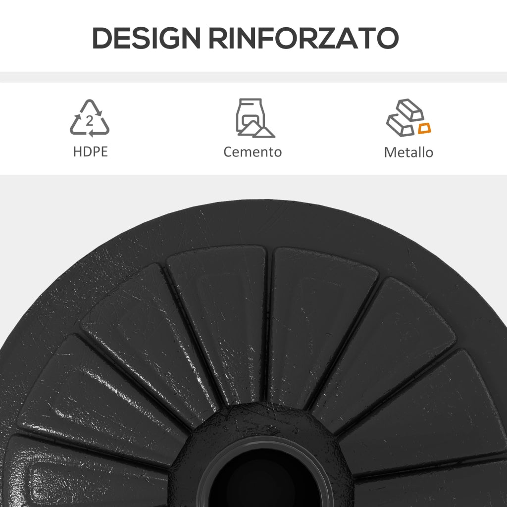 Base per Ombrellone Rotonda in Cemento ¨C Minimal ¨C ?43cm, Nero