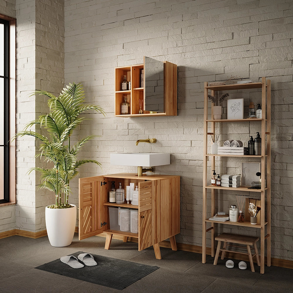 Vicco Set di mobili da bagno Bambù 2 parti