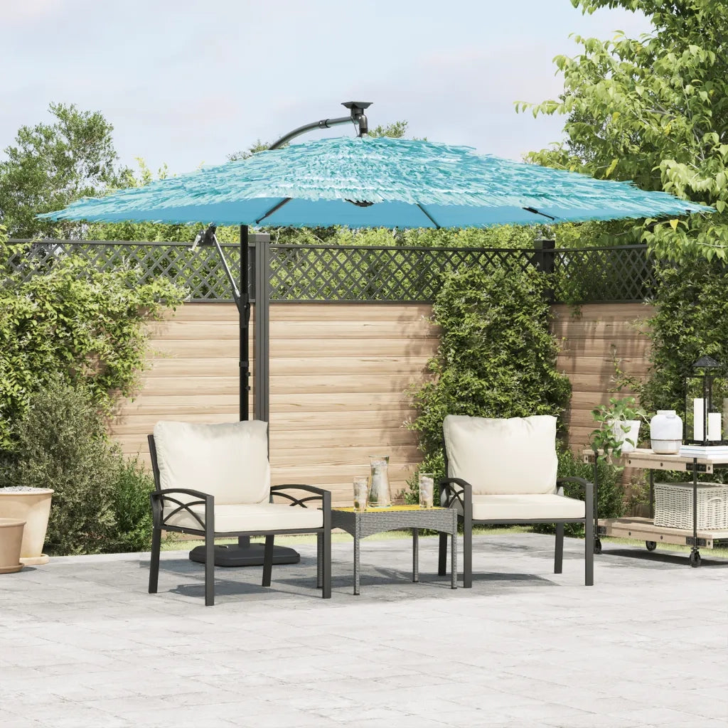 Ombrellone Giardino-Ombrello da Balcone con Palo in Acciaio Blu 269x269x235 cm