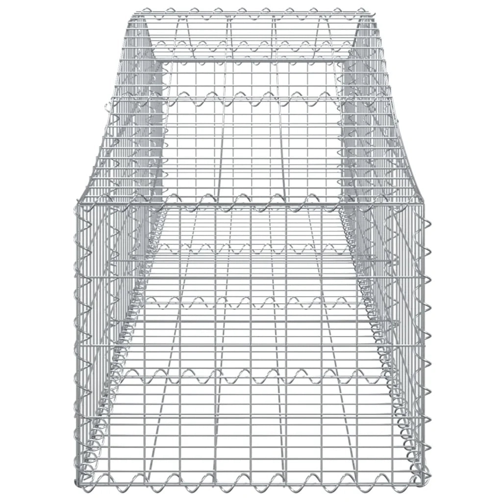 Set di 4 gabbioni ad arco per recinzione gabbia o muro di contenimento 200 x 50 x 40/60 cm ferro zincato argento 02_0041450