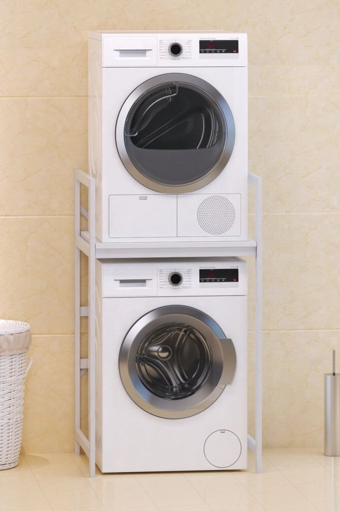 Mobile lavatrice in metallo "Junior" - 70 x 60 x 116 cm - Bianco