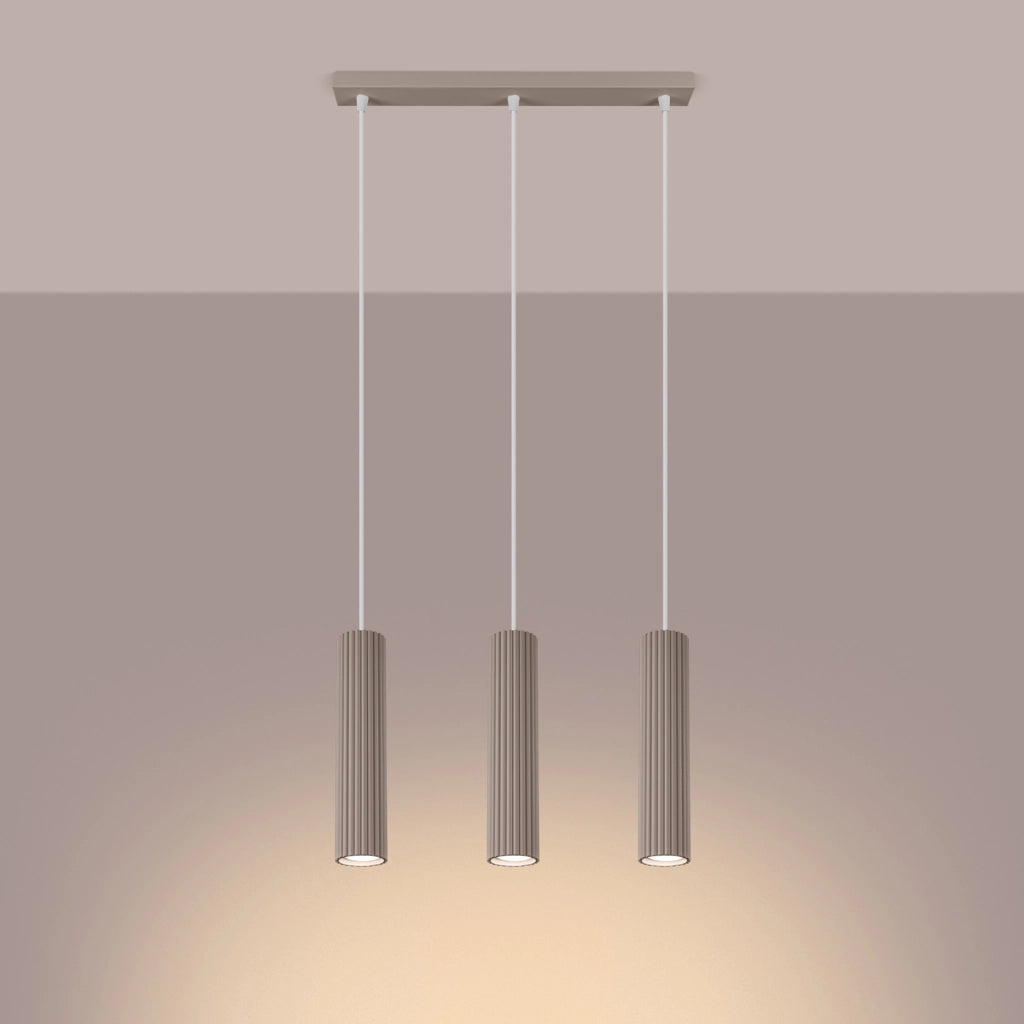 Lampada a sospensione KARBON 3L taupe