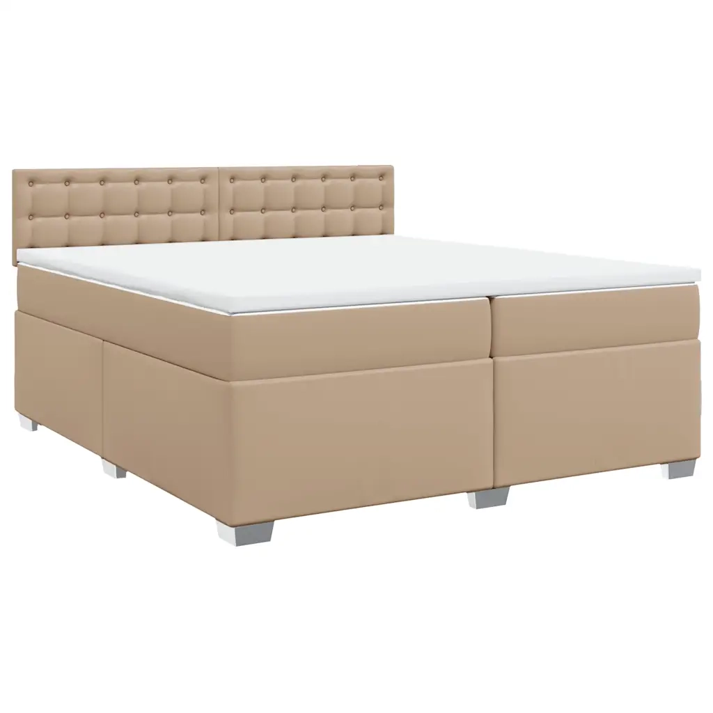 Giroletto a Molle con Materasso Cappuccino 200x200cm Similpelle 3288439