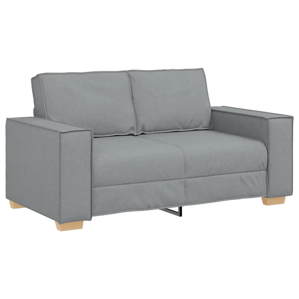 Set di Divani 2 pz con Cuscini Grigio Chiaro in Tessuto 3324691
