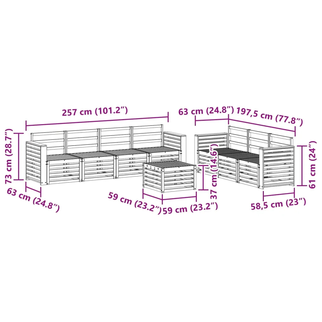 Set divani Legno di Acacia Massello 3391519