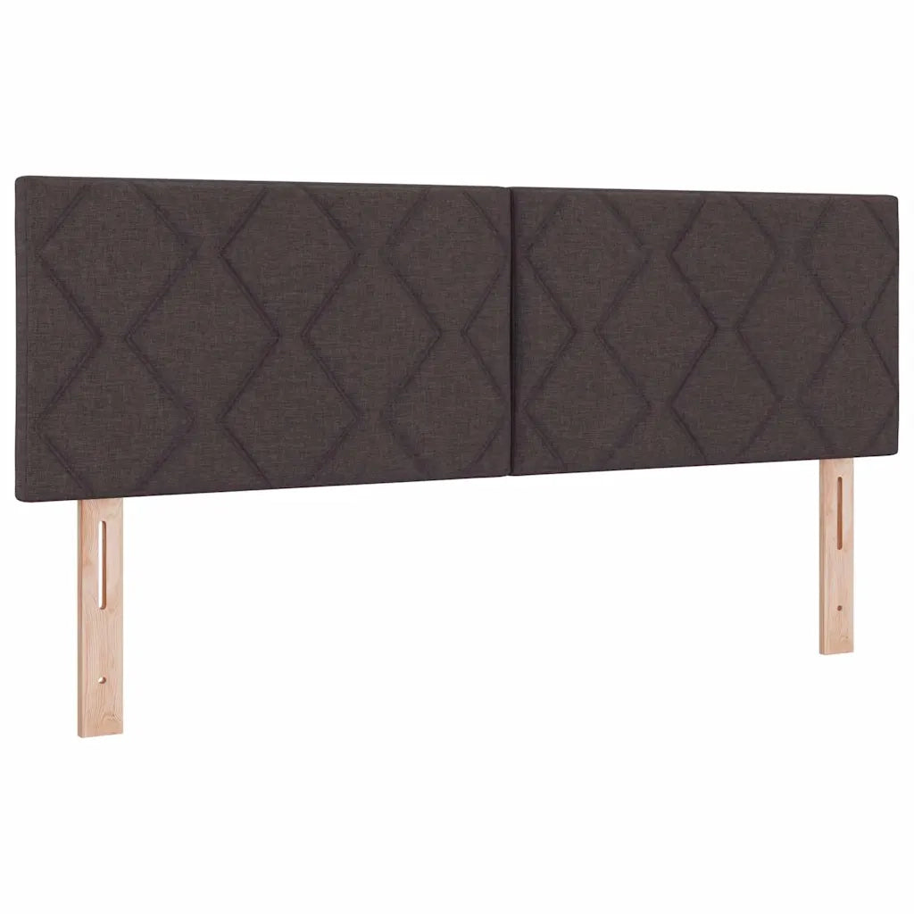 Letto a molle con materasso Marrone Scuro 190 x 140 cm Tessuto 3341289