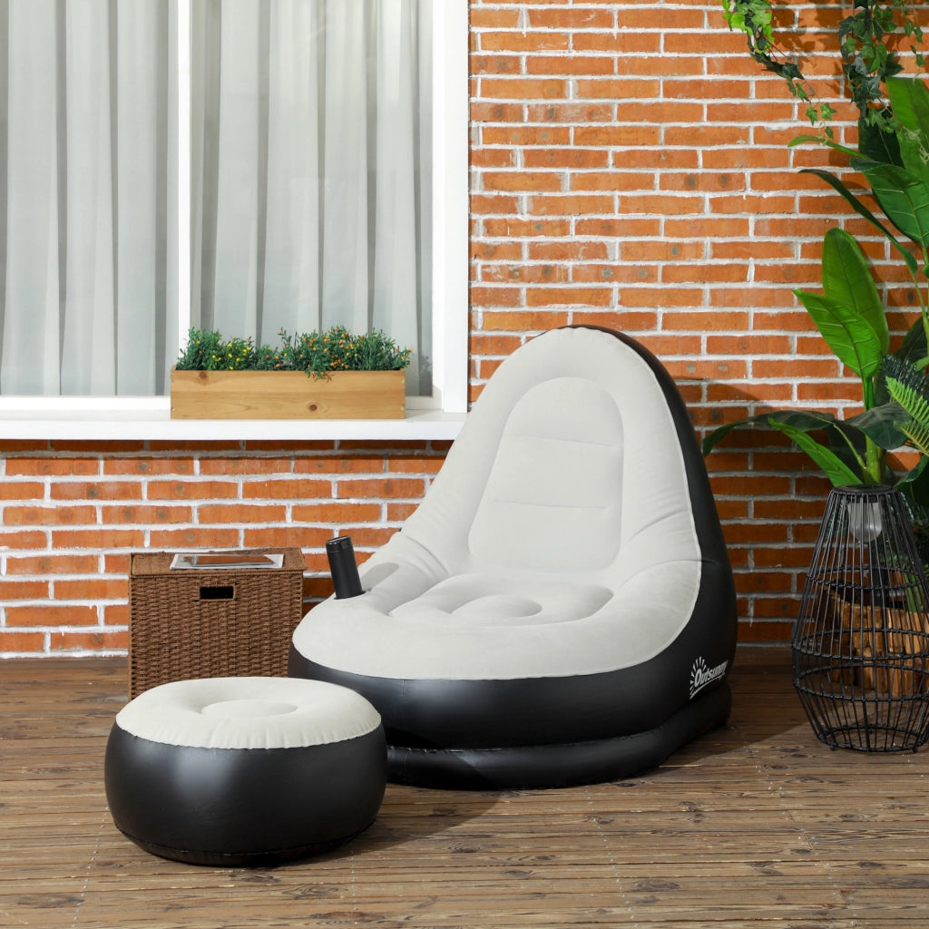 Poltrona gonfiabile da esterno ¨C Xylo ¨C grigio e nero, 125x100x87cm