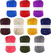 Palline di lana a maglia colorate e a punti 10 pezzi - 50g per filo - Totale 900m Lana morbida cotone e poliestere