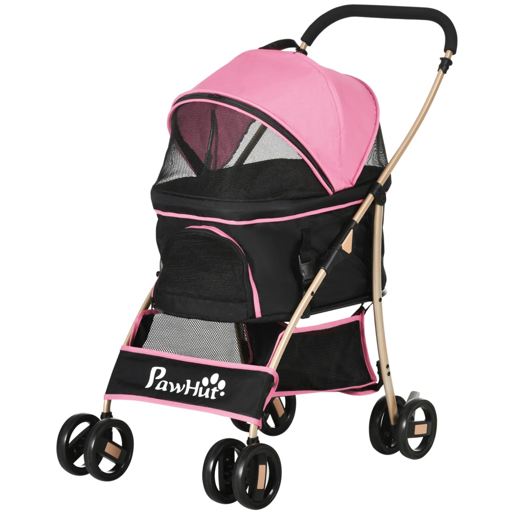 Trasportino Pieghevole per Cani con Cuscino e Guinzagli ¨C Minimal ¨C Rosa