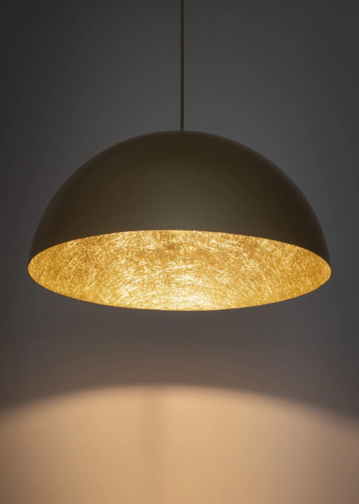 Lampada sospensione Sfera cupola oro Ø70 E27 Sigma