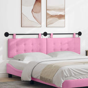 Testiera sospesa Con luce LED Rosa Tessuto 3424460