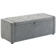 Cassapanca Pouf Contenitore ¨C Minimal ¨C Tessuto Grigio Chiaro 142L