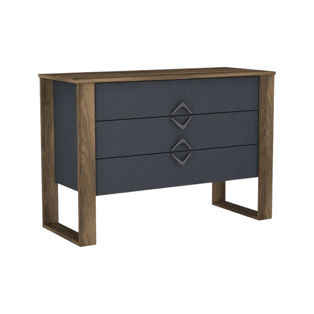Jova, Cassettiera 3 Cassetti, 110x45x76h cm Marrone Noce