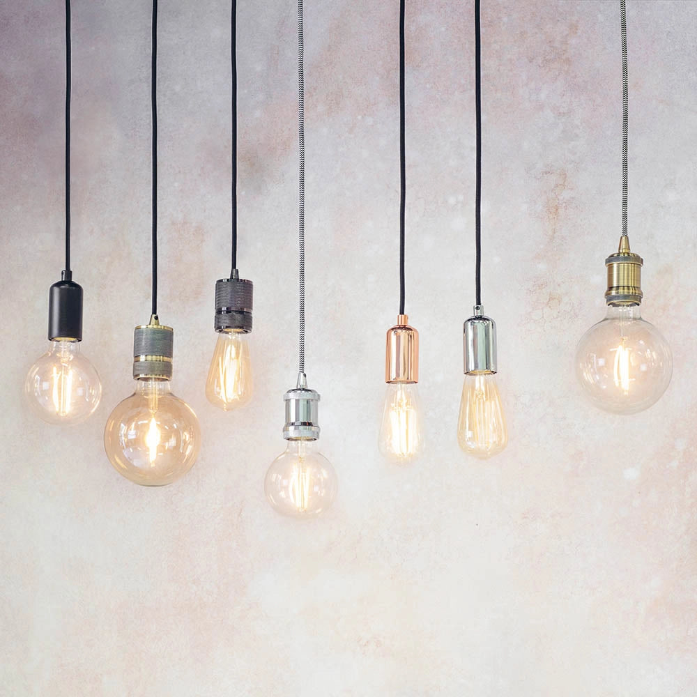 Lampada a sospensione loft nera 1xE27 Endon Studio