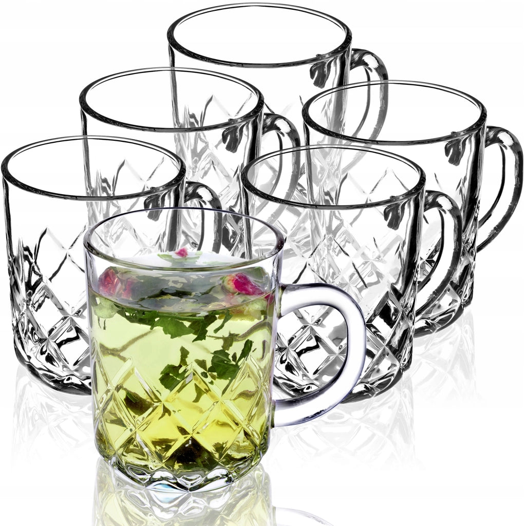 Set di 6 bicchieri da caffè/tè KADAX con manico, 230 ml.
