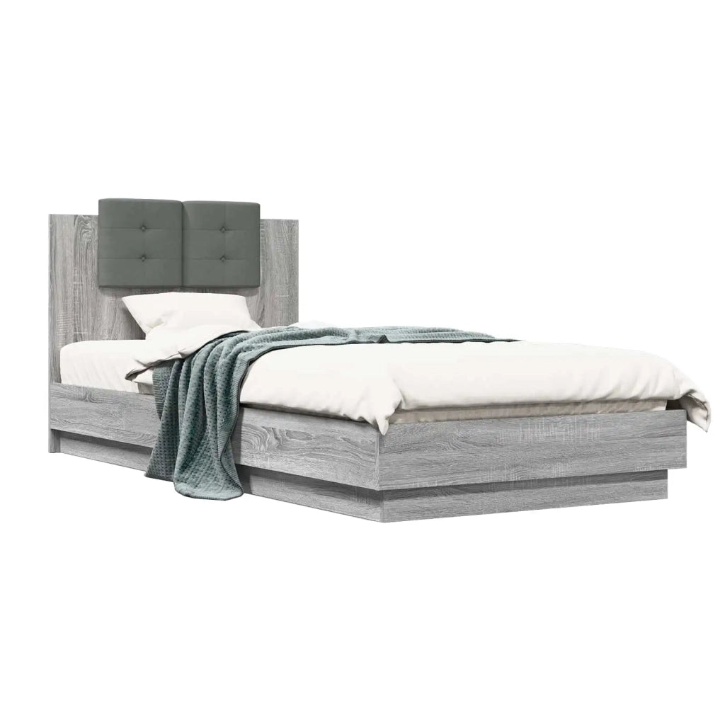 Struttura letto con testata Sonoma grigio 80 x 200 cm 3429577